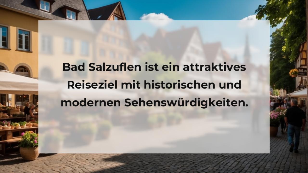 Bad Salzuflen ist ein attraktives Reiseziel mit historischen und modernen Sehenswürdigkeiten.