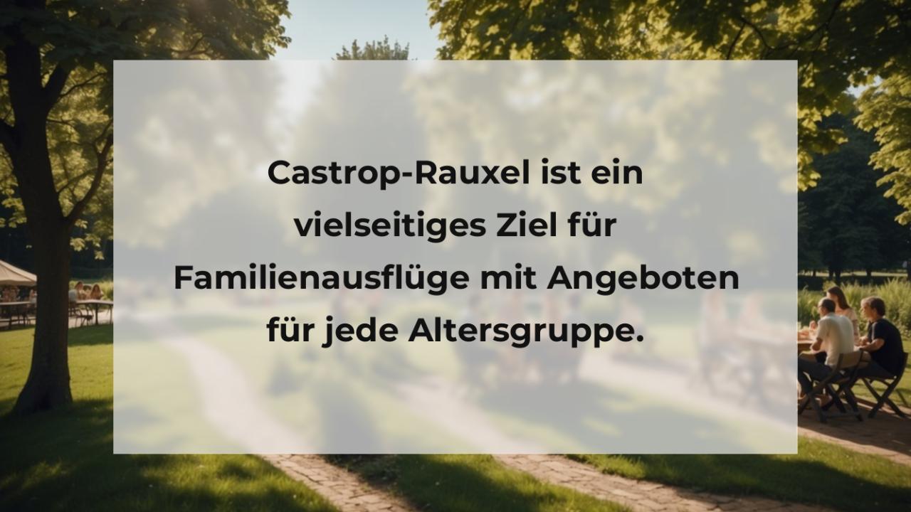 Castrop-Rauxel ist ein vielseitiges Ziel für Familienausflüge mit Angeboten für jede Altersgruppe.