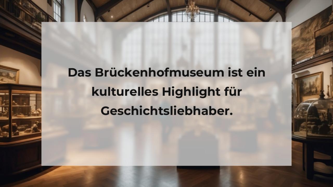 Das Brückenhofmuseum ist ein kulturelles Highlight für Geschichtsliebhaber.