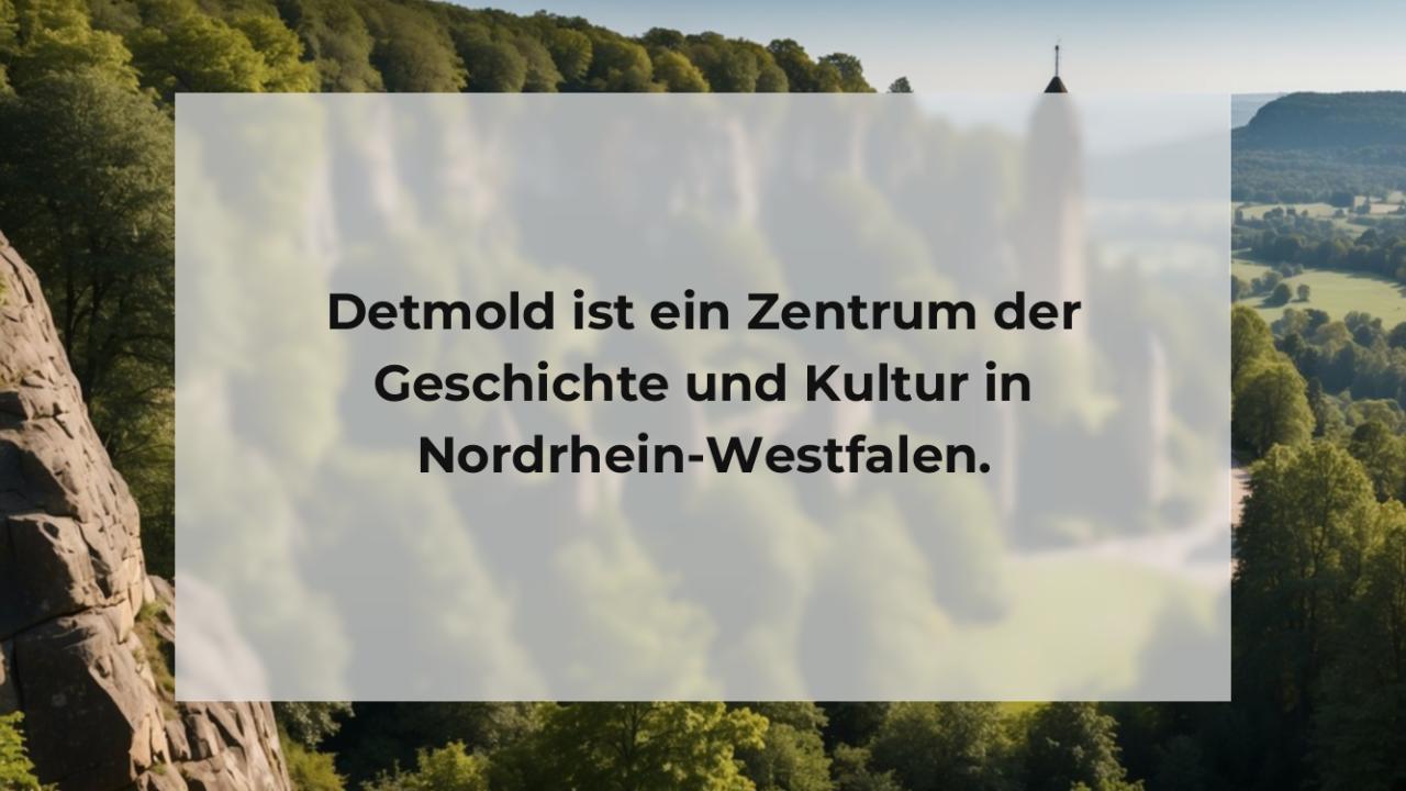 Detmold ist ein Zentrum der Geschichte und Kultur in Nordrhein-Westfalen.