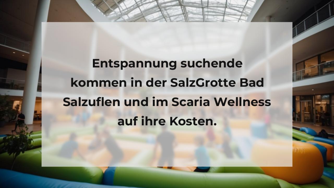 Entspannung suchende kommen in der SalzGrotte Bad Salzuflen und im Scaria Wellness auf ihre Kosten.