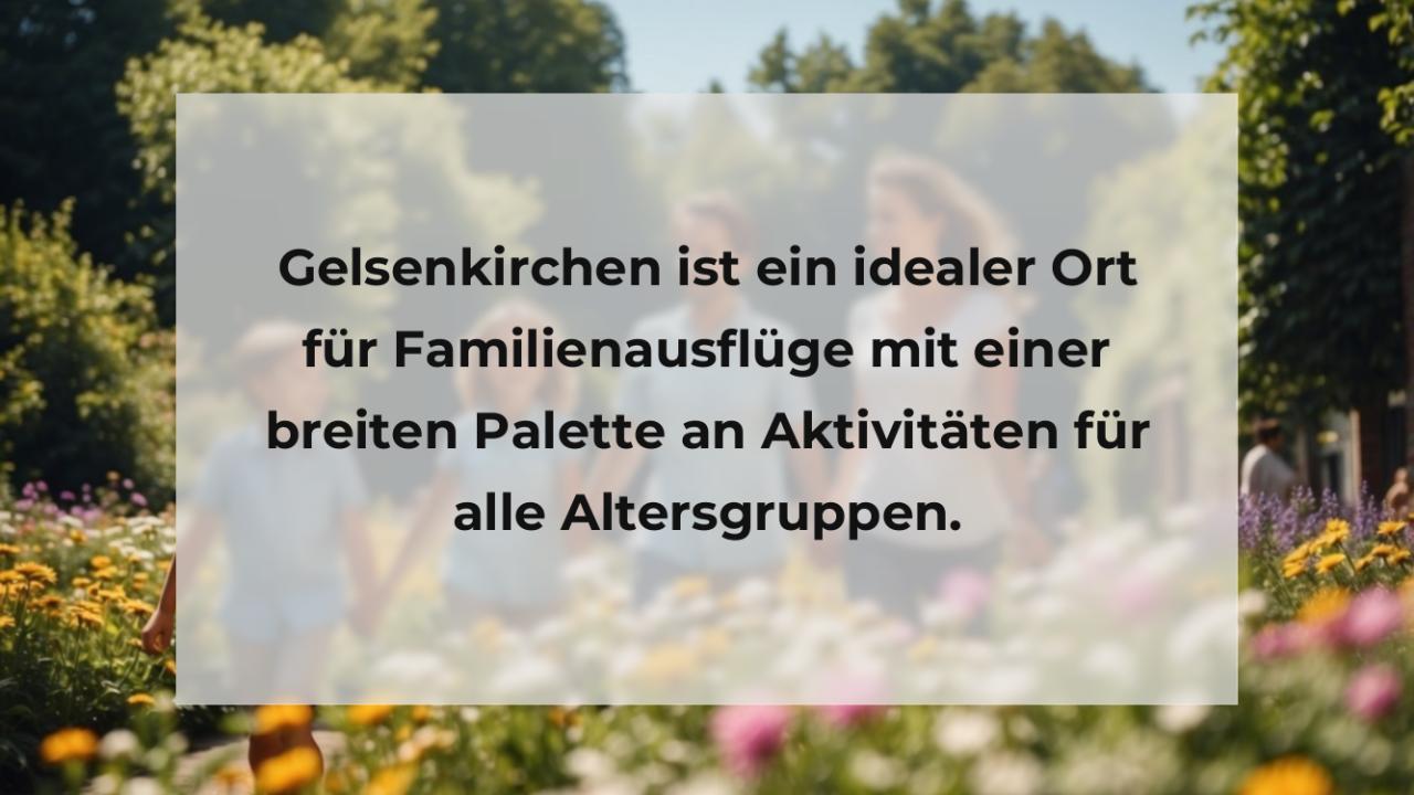 Gelsenkirchen ist ein idealer Ort für Familienausflüge mit einer breiten Palette an Aktivitäten für alle Altersgruppen.