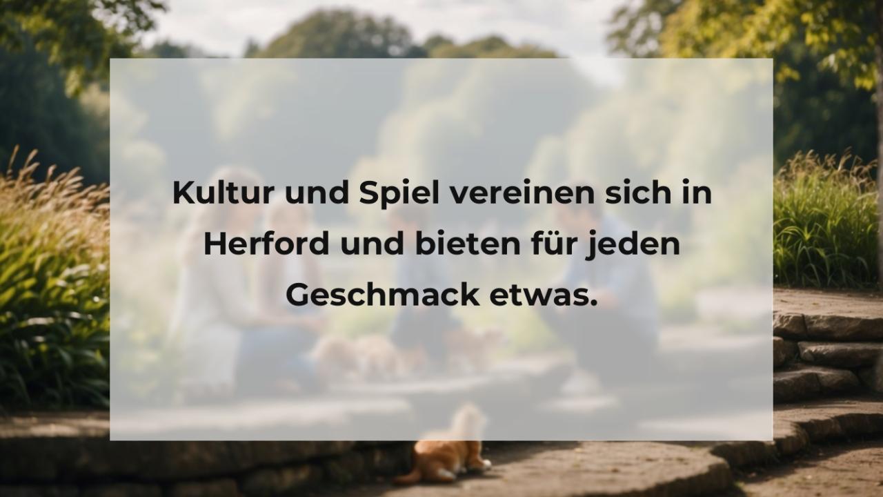 Kultur und Spiel vereinen sich in Herford und bieten für jeden Geschmack etwas.