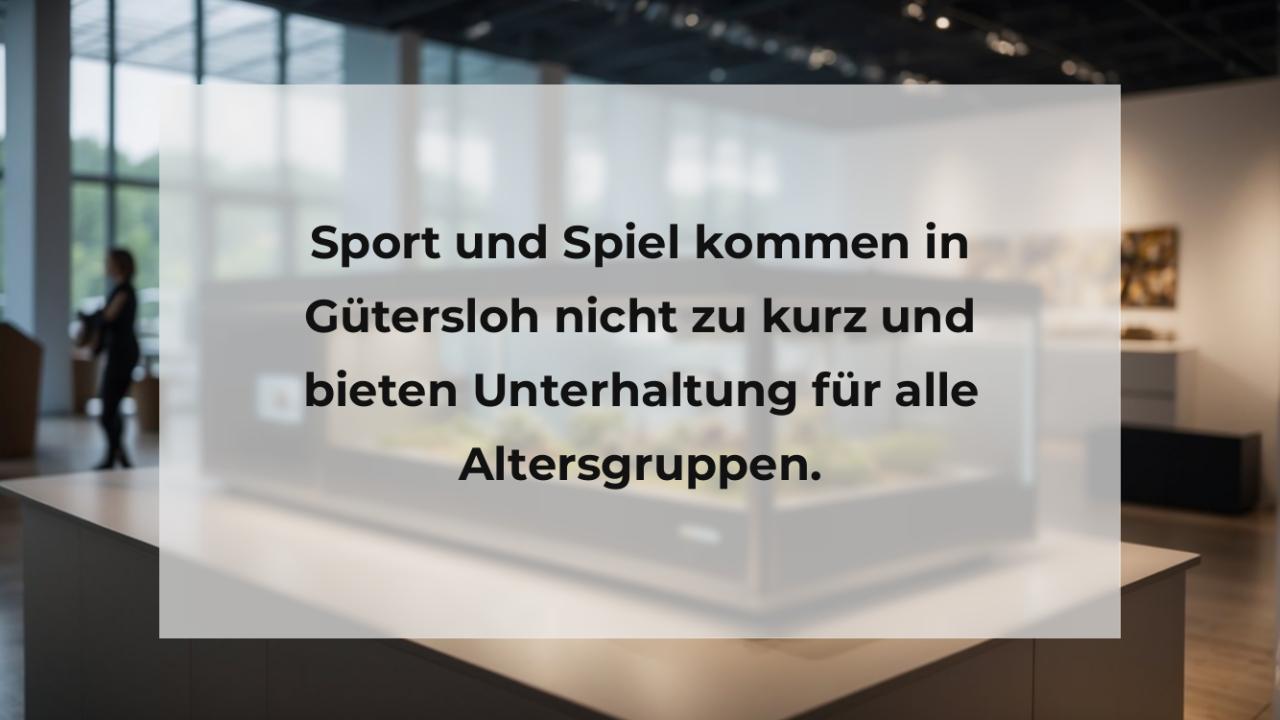 Sport und Spiel kommen in Gütersloh nicht zu kurz und bieten Unterhaltung für alle Altersgruppen.