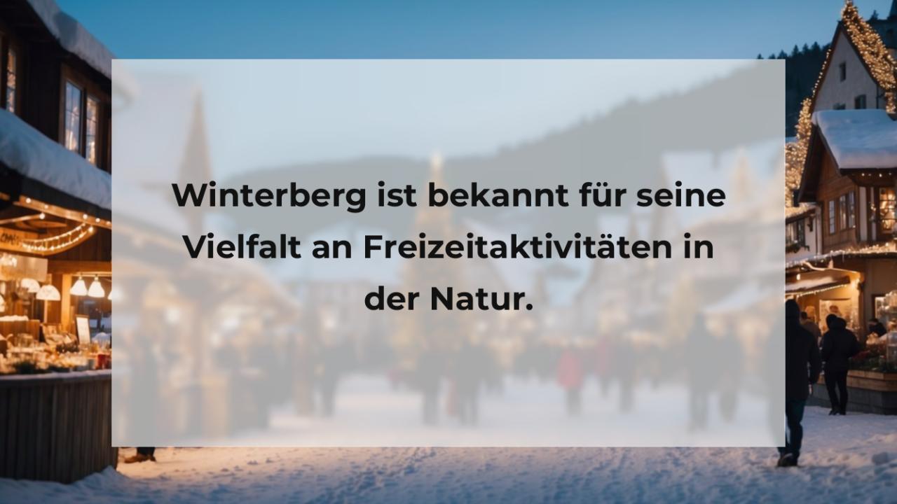 Winterberg ist bekannt für seine Vielfalt an Freizeitaktivitäten in der Natur.